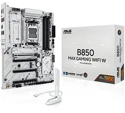Материнська плата ASUS B850 MAX GAMING WIFI W White (B850 MAX GAMING WIFI W) (Socket AM5, AMD B850, ATX) - мініатюра 8