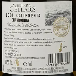 Вино Western Cellars Winemaker's Select Chardonnay, біле, сухе, 13%, 0,75 л (878452) - мініатюра 3