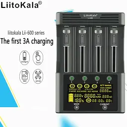 Зарядний пристрій LiitoKala Lii-600 з адаптером від прикурювача, для акумуляторів АА, ААА, 18650, 21700, 26650 Li-ion, Ni-MH, Ni-Cd (19416) - мініатюра 9