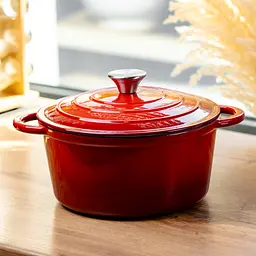 Каструля чавунна емальована 5 л, червоний Yongkang HP-FLG-2 RED - мініатюра 2