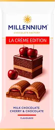 Шоколад Millennium La Creme Edition молочний з кремовою та вишневою начинками 100г
