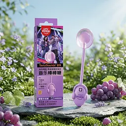Льодяник Amos Tasty Sounds Audio Lollipop Grape Milk Flavor 12г - мініатюра 5