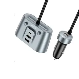 Автомобільний зарядний - розгалужувач HOCO Z51 Establisher 2-in-1 cigarette lighter 147W - мініатюра 6