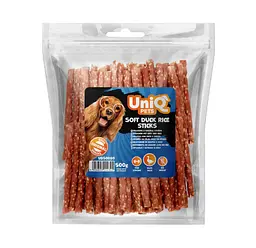 Ласощі для собак UniQ PETS М'які качині рисові палички 500 г