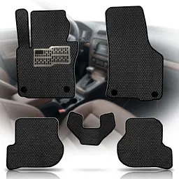 Килимки в салон EVA для Skoda Octavia A5 2004-2013 (Металевий підп'ятник) Чорні 5 шт