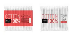 Ватні палички Vintage 100% Cotton 300 шт. - мініатюра 3