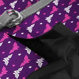 Шлея для собак Waudog Clothes м'яка з QR паспортом, малюнок "Диво-жінка фіолет", XS3 - мініатюра 3