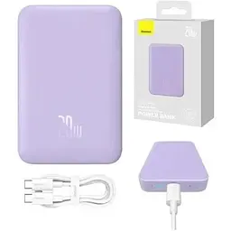 Портативний зарядний пристрій Baseus Magnetic Mini OS 20W 10000 mAh (PPCX110105) фіолетовий - мініатюра 8