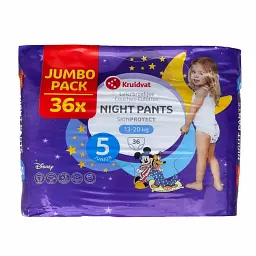Нічні підгузки - трусики Kruidvat розмір 5 (13-20 кг), 36 шт