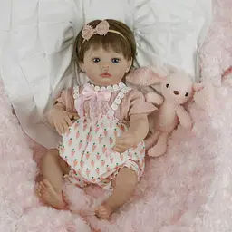 Колекційна силіконова лялька реборн reborn анатомічна пупс дівчина з волоссям тея Reborn Dolls det0018895 - мініатюра 4