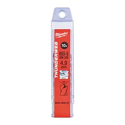 Свердло по металу THUNDERWEB HSS-G MILWAUKEE DIN338, діаметр 4,9х86х52мм, (10шт), пластикова коробка