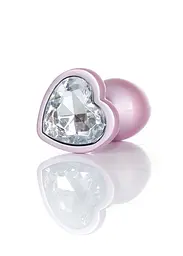 Анальна пробка - Jewellery Pearl Pink Heart Plug Clear S - мініатюра 3