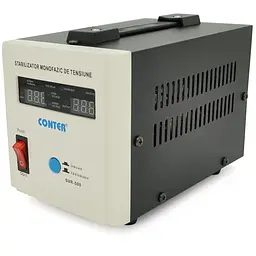 Стабилизатор напряжения Conter SVR-500VA/375W однофазный, напольного монтажа, LED дисплей, DC150-270V, AC230±8% 375 Вт (CR-SVR-500)