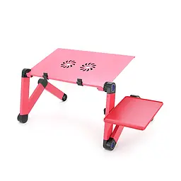 Стіл-трансформер під ноутбук Laptop Table YL-803, 2 вентилятори, Pink, 480*260 mm - мініатюра 2