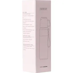 Термос 600 мл з чашкою і ремінцем, чорний Happy Life HPGM80155B - мініатюра 3