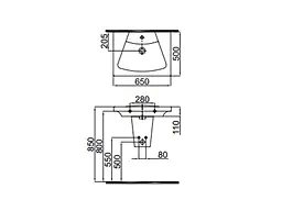 Напівп'єдестал для раковини Idevit Vega 2803-0000-07, Білий - мініатюра 2