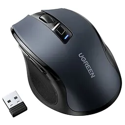 Мишка UGREEN 2.4GHz MU006 Ergonomic, бездротова, 4000dpi., 4кн.,Silence Design, Чорна - мініатюра 2