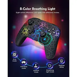 Бездротовий контролер Blnbok Switch Pro для Switch/Switch Lite/Switch OLED, 8 кольорів регульований - мініатюра 6
