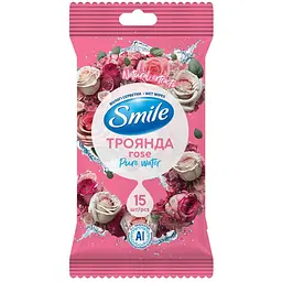 Серветка волога SMILE 42224912 Daily Троянда 15 шт. (4820048482219A)