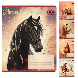 
Зошити учнівські 24 аркуша клітинка KIDS LINE HORSES, 20 шт. в упаковці
