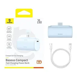 Універсальна магнітна батарея Baseus Compact Type-C Edition 5000 mAh 20 W Blue P10068306313-00 - мініатюра 5