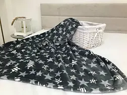 Плед Ecotton дитячий 110х140 см із мікрофібри Well Soft сірий Зірки (FL1607012) (21689)