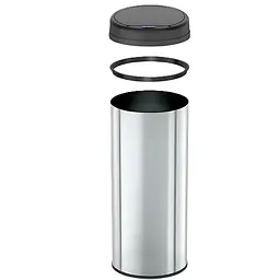 Відро для сміття сенсорне кругле Mixxus Premium Ellipse-TC0109 Chrome-Black 9л MI7083, Чорний матовий - мініатюра 2