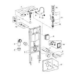 Комплект 4 в 1: Установка GROHE Rapid SL 3 в 1 3884966Q + Унітаз безободковий Kroner Harz WHI493736 RIMLESS з сидінням Slim Duroplast / Soft-close / Quick relase KH493736WHIR (3884966KH493736) - мініатюра 5