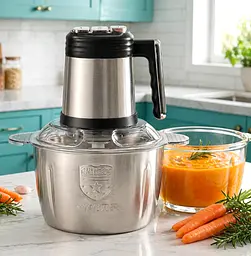 Чопер-подрібнювач кухонний з двома чашами Rainberg Professional Food Chopper Блендер 3в1 для смузі 1200 Вт