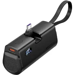 Універсальна мобільна батарея Vention 4800mAh 22,5W PD USB-C In/Out LED display with built-in USB-C cable Black (FHQB0)