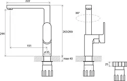 Змішувач для кухні Ravak Chrome CR 016.00 X070054, Хром - мініатюра 5