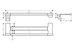 Тримач для рушників Hansgrohe AddStoris S подвійний brushed bronze 41763140 - мініатюра 2