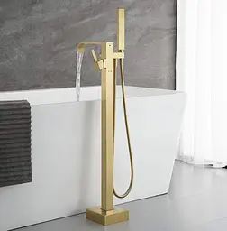 Змішувач для ванни Rea Carat підлоговий brushed gold REA-B6522, Золотий - мініатюра 7