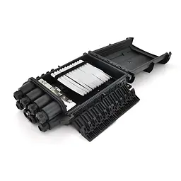 Муфта оптична Merlion ML-OP-F108H-12C, герметична, 3 введення, до 2-х касет, до 12 зварок, матеріал PP