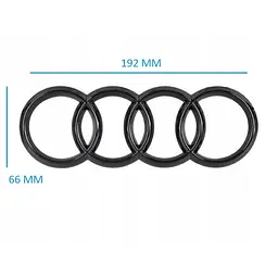 Емблема задня Audi Чорна Глянець 192х66-67 мм Плоска на скотчі (Завод) - мініатюра 2