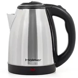 Електрочайник Holmer HKS-1101, сріблястий, 1500W, 1.8 л, дисковий, метал, світловий індикатор, захист від перегріву