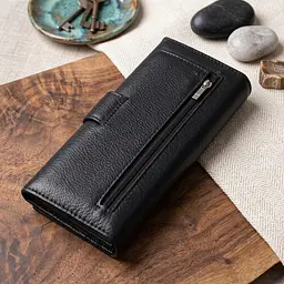 Надійний жіночий гаманець з натуральної шкіри ST Leather 22548 чорний - мініатюра 2