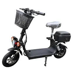 Електросамокат EVOBIKE Zen U12 MAX 2025 року чорний | електросамокат з трьома фарами, корзинкою та багажником (модель 2025)