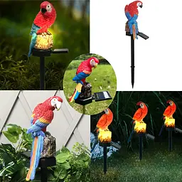 Ліхтар садовий SOLAR PARROT / Світильник для саду Папуга на сонячній батареї - мініатюра 2