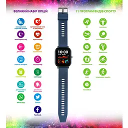 Розумний годинник з тонометром AMICO GO FUN Pulseoximeter and Tonometer Сині - мініатюра 3