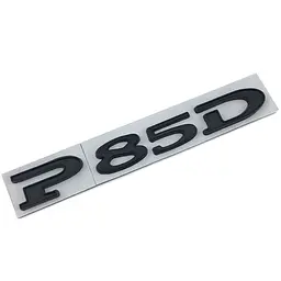 Емблема напис P85D для Tesla 128х15мм ЧОРНИЙ метал (на скотчі)