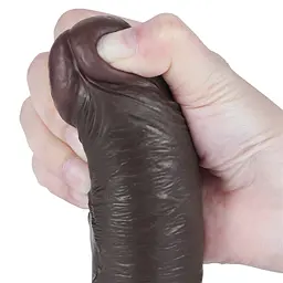 Фалоімітатор із присоскою Lovetoy Sliding-skin Dong 20 см чорний - мініатюра 9
