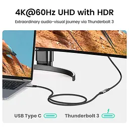 Кабель Ugreen USB 3.1 Type-C M-F,1 м,5A （10Gbps）Чорний,US372 (30205) - мініатюра 4