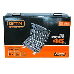 Набір інструментів GTM 46шт. 1/4" 4-14мм, кейс (GTS-046) - мініатюра 7
