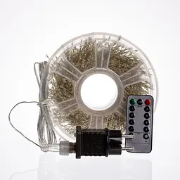 Новорічна гірлянда кімнатна роса Garlando D1500L50MWW 50 м 1500 LED Хвойна лапа білий провід Біле сяйво  - мініатюра 4