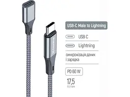 Адаптер ColorWay USB-C to Lightning 0.175м Gray (CW-AD-CL) - мініатюра 4