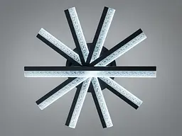 LED-люстра Diasha MX3068/5BK 70W, 5 світлових планок, 3 кольори світла, Ø61 см, настінний вимикач - мініатюра 3