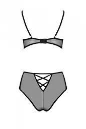 Комплект эротического белья: открытый бюстгальтер и трусики Passion Lovelia Bikini, S/M (черный) - миниатюра 6
