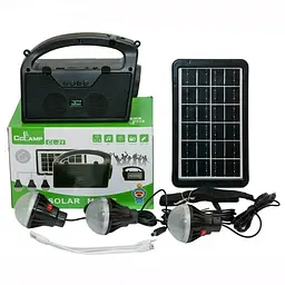 Ліхтар (станція) на сонячних батареях CL-21 5W 3 лампи + Powerbank + FM + Bluetooth + microUSB (4 режими) - мініатюра 2