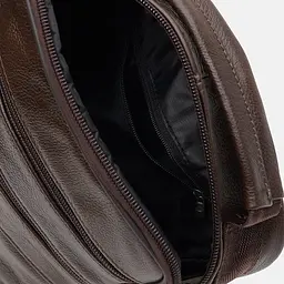 Чоловіча сумка Borsa Leather K12314br 23x19x7 см Коричневий (40175) - мініатюра 5